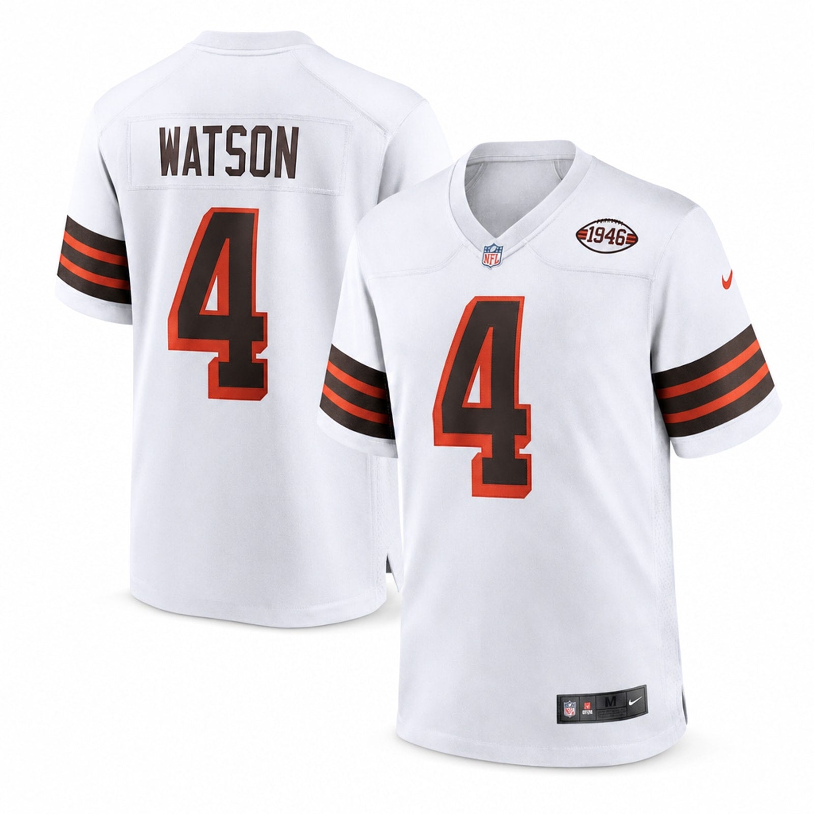 Cleveland Browns Deshaun Watson White Game Jersey - 1