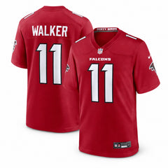 Atlanta Falcons Jalon Walker Red Men's Loose Fit Game Jersey - 1