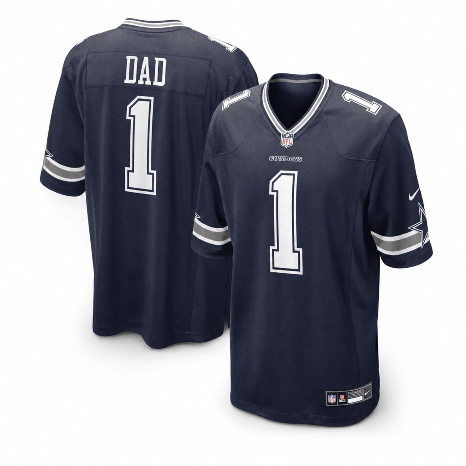 Dallas Cowboys Number 1 Dad Game Jersey - 1