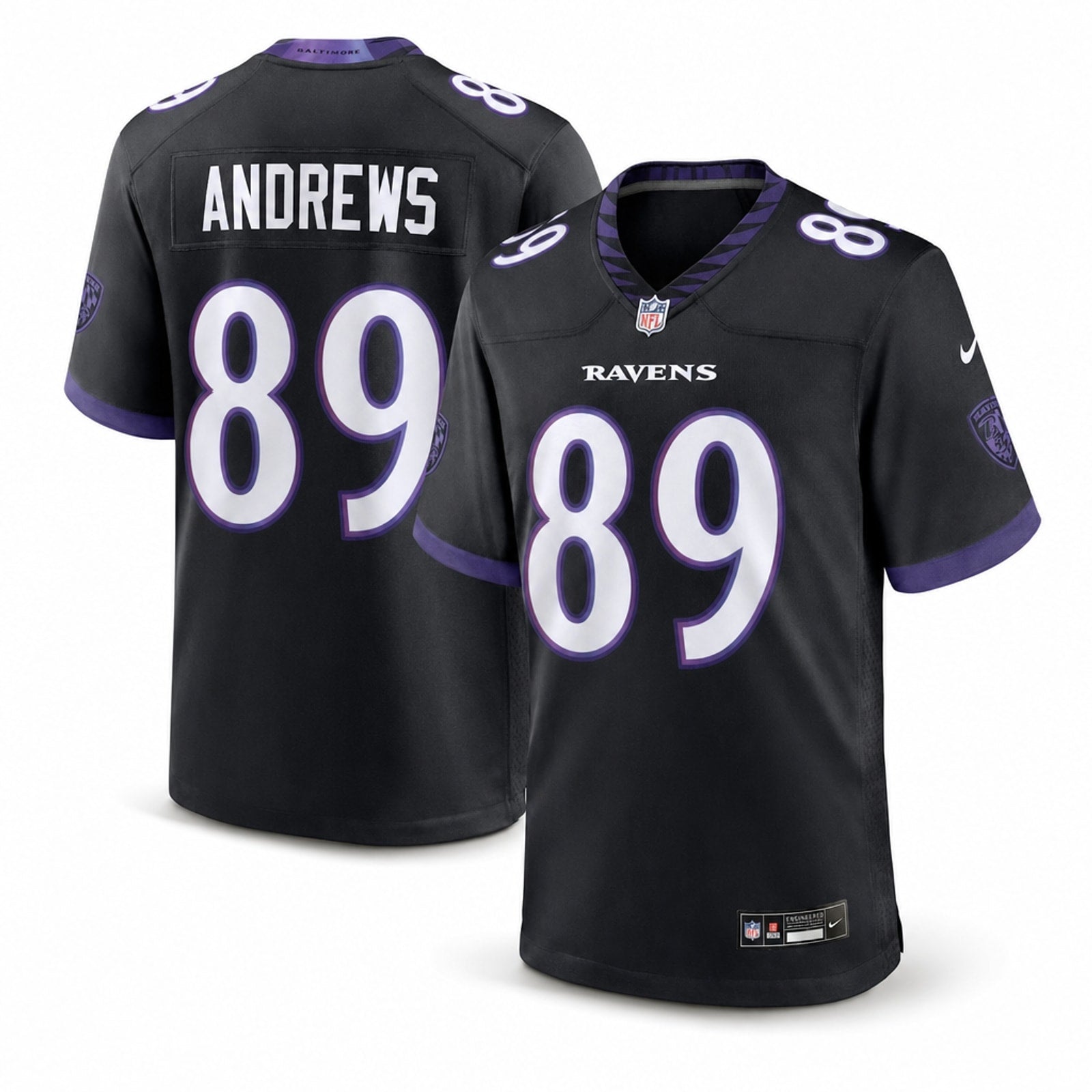 Baltimore Ravens Mark Andrews Black Alternate Game Jersey - 1