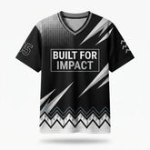 Built For Impact Mesh Football Jersey Inspired by Air Jordan 5 Black Metallic Reimagined Jersey