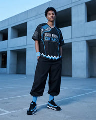 Built From Contrast Mesh Jersey Inspired by Air Jordan 5 Black Carolina Jersey