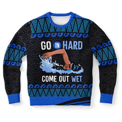 Go In Hard, Come Out Wet Swimming Ugly Christmas Sweater