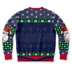I'll Be Home for Christmas Baseball Christmas Sweater – Funny Ugly Holiday Sweatshirt