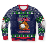 I'll Be Home for Christmas Baseball Christmas Sweater – Funny Ugly Holiday Sweatshirt