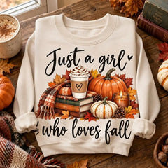 Just A Girl Who Loves Fall & Coffee Halloween Sweater – Funny Holiday Sweatshirt