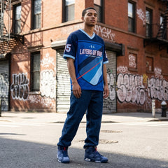 Layers Of Blue Mesh Jersey Matching Awake NY x Air Jordan 6 Retro Blueberry Jersey