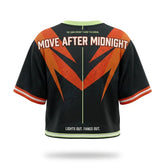 Lights Out Fangs Out Women Crop Top Mesh Jersey Inspired by Air Jordan 5 Retro Halloween Jersey