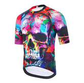 Men's MTB Skull Watercolor Cycling Jersey Short Sleeve - Quick-Dry Mountain & Road Bike Shirt MCJSS3498