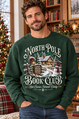 Mockup người mẫu nam mặc áo North Pole Book Club