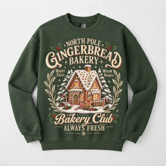 North Pole Gingerbread Bakery Club Christmas Sweater – Funny Holiday Sweatshirt