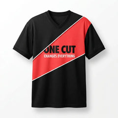 One Cut Changes Everything Mesh Football Jersey Inspired by Air Zoom GT Cut EYBL - Black Hyper Crimson Jersey