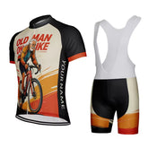 Personalized Men’s Cycling Jersey – Custom Name Old Man on Bike Short Sleeve Bike Tee MCJSS3100