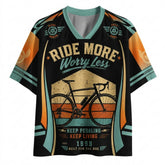 Ride More, Worry Less Vintage Cycling Mesh Jersey