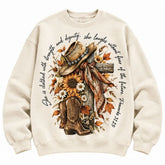 She Is Clothed With Strength Autumn Costume Sweater – Funny Holiday Sweatshirt