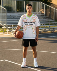Turn Potential Into Proof Mesh Football Jersey Inspired by Kobe 11 EYBL Peach Jam Jersey