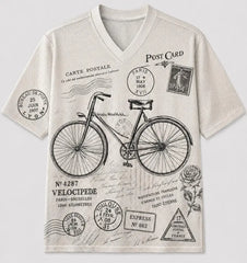 Vintage Postcard Bicycles Mesh Jersey