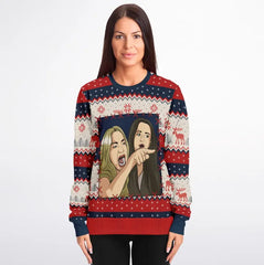 Woman Yells At Cat Ugly Christmas Sweater