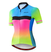Women’s Red Short Sleeve MTB Cycling Jersey – Summer Road Racing Bike Top, Mountain Bicycle Shirt MCJSS3107