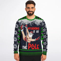 “Working It At The Pole” Funny Ugly Christmas Sweater