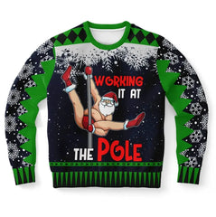 “Working It At The Pole” Funny Ugly Christmas Sweater