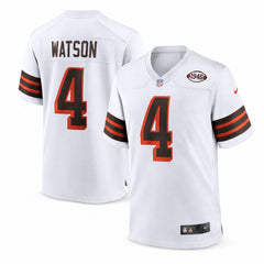 Cleveland Browns Deshaun Watson White Game Jersey - 1