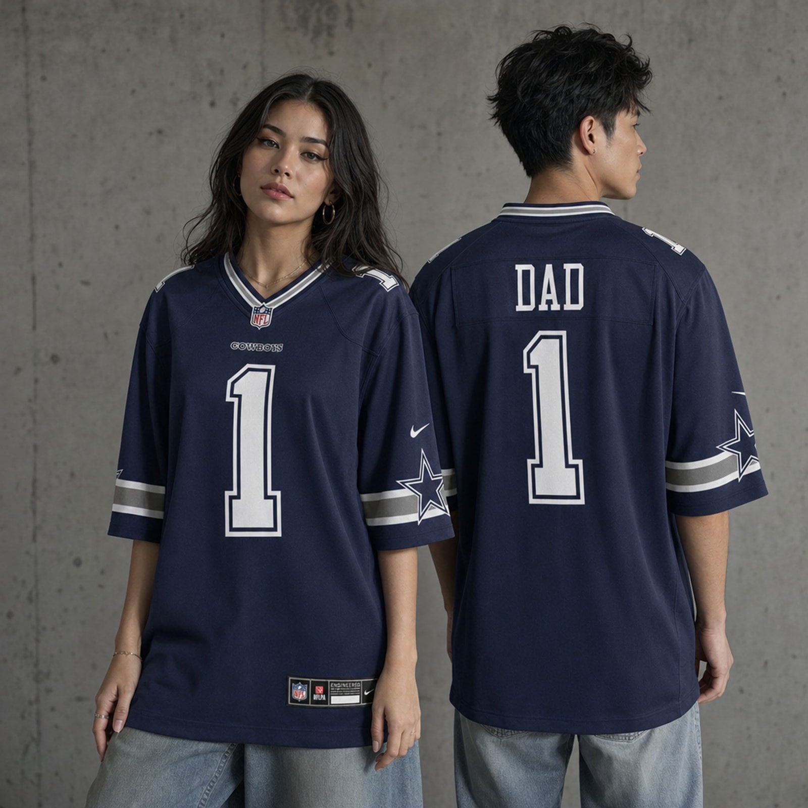 Dallas Cowboys Number 1 Dad Game Jersey - 2
