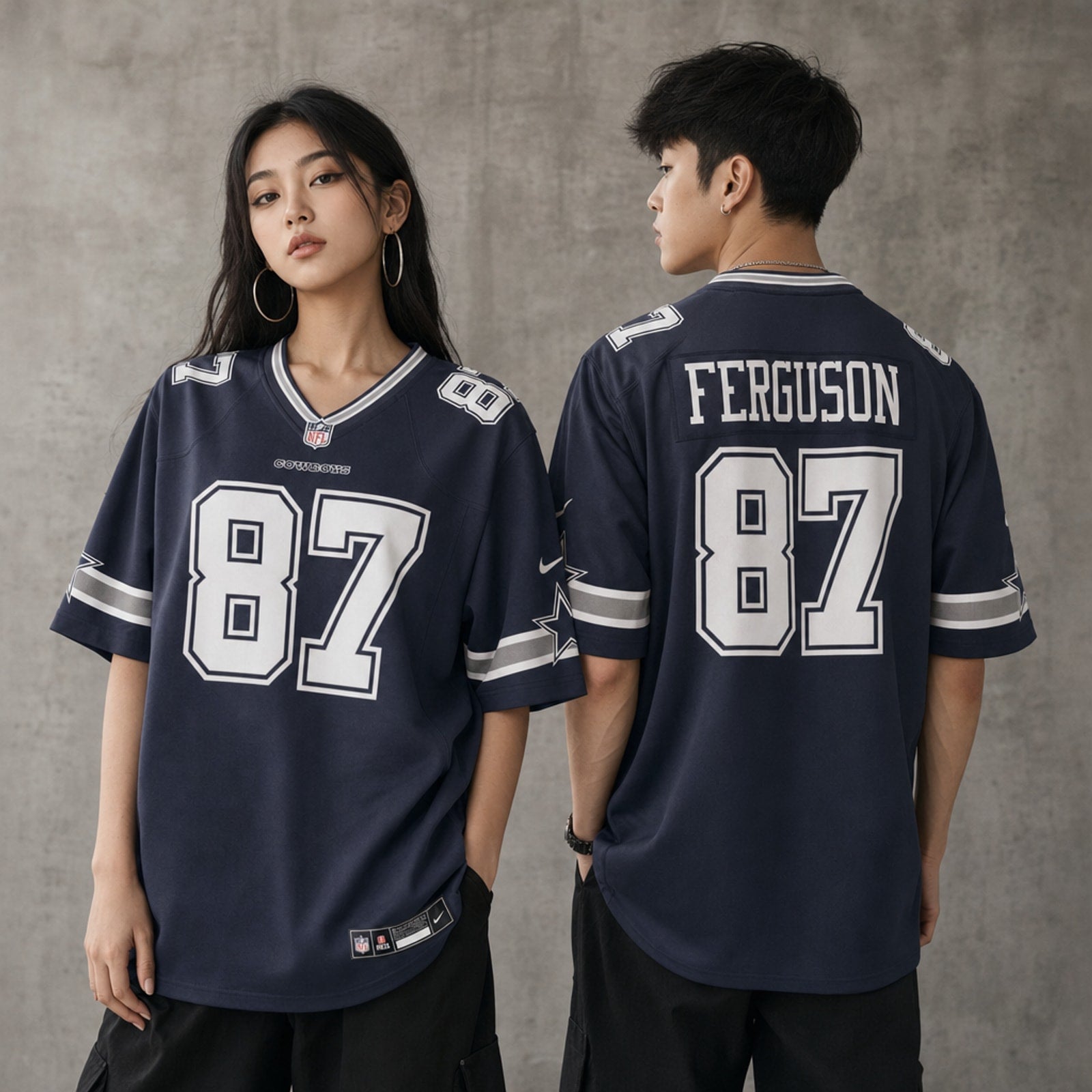 Dallas Cowboys Jake Ferguson Navy Game Jersey - 2