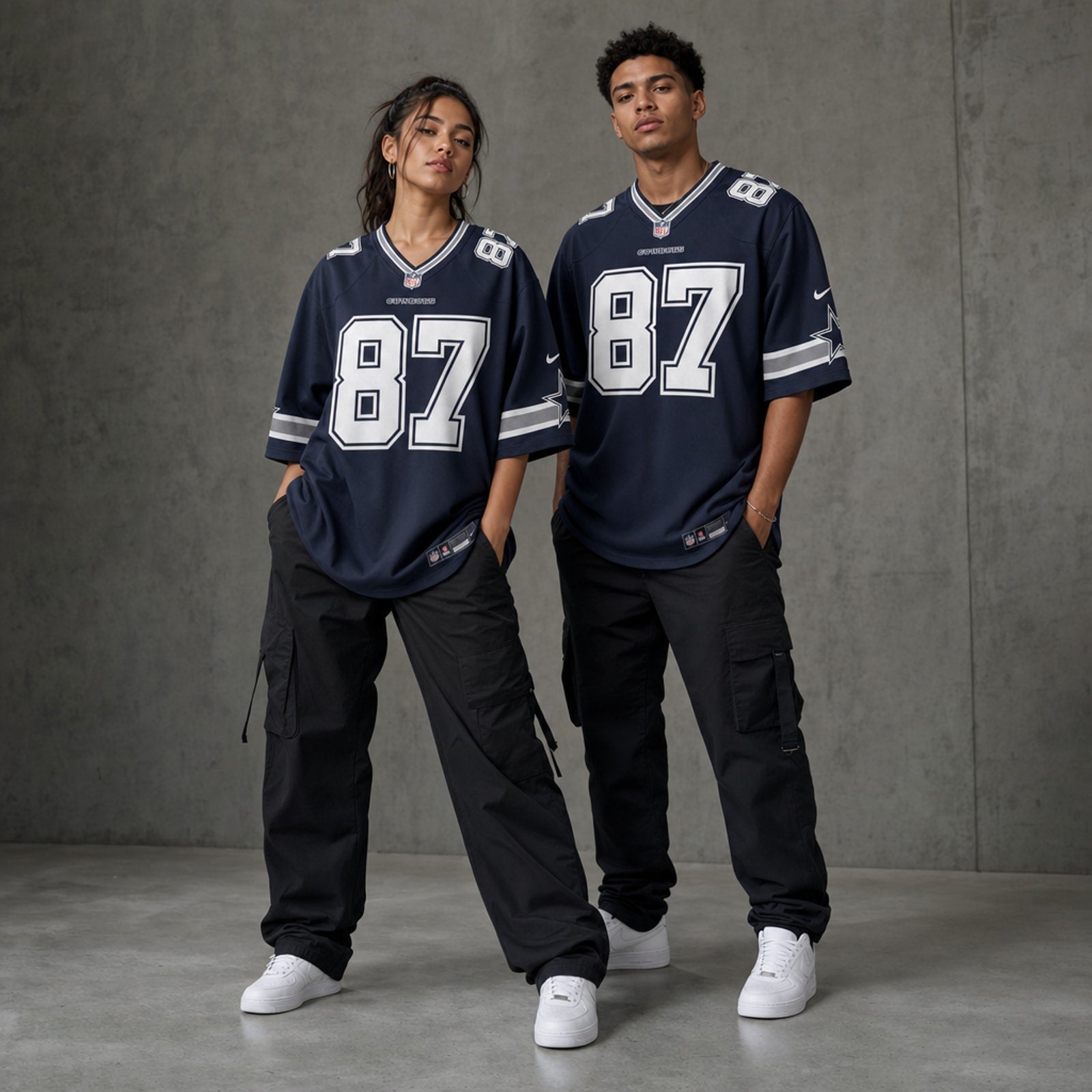 Dallas Cowboys Jake Ferguson Navy Game Jersey - 3