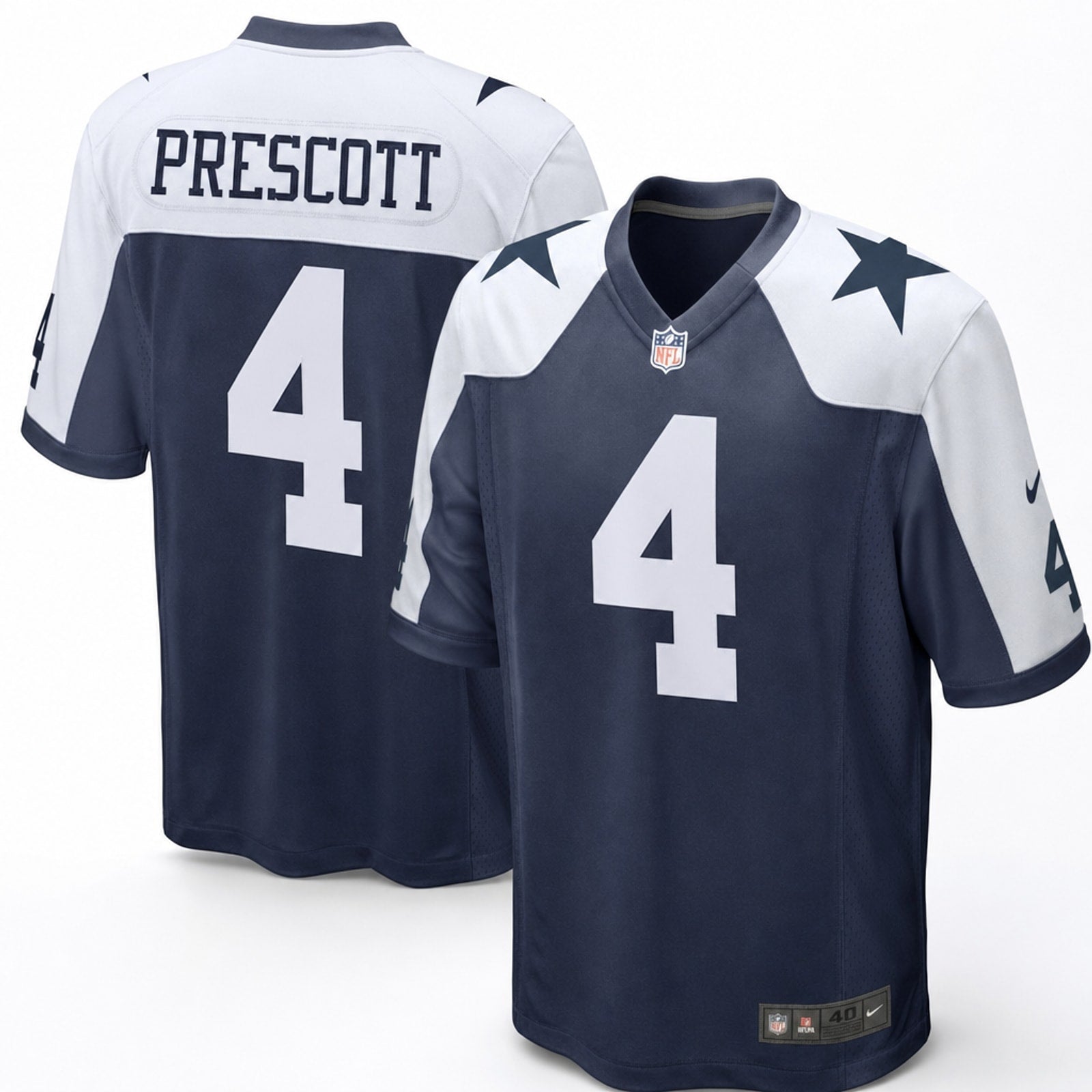 Dallas Cowboys Dak Prescott Navy Game Jersey - 1