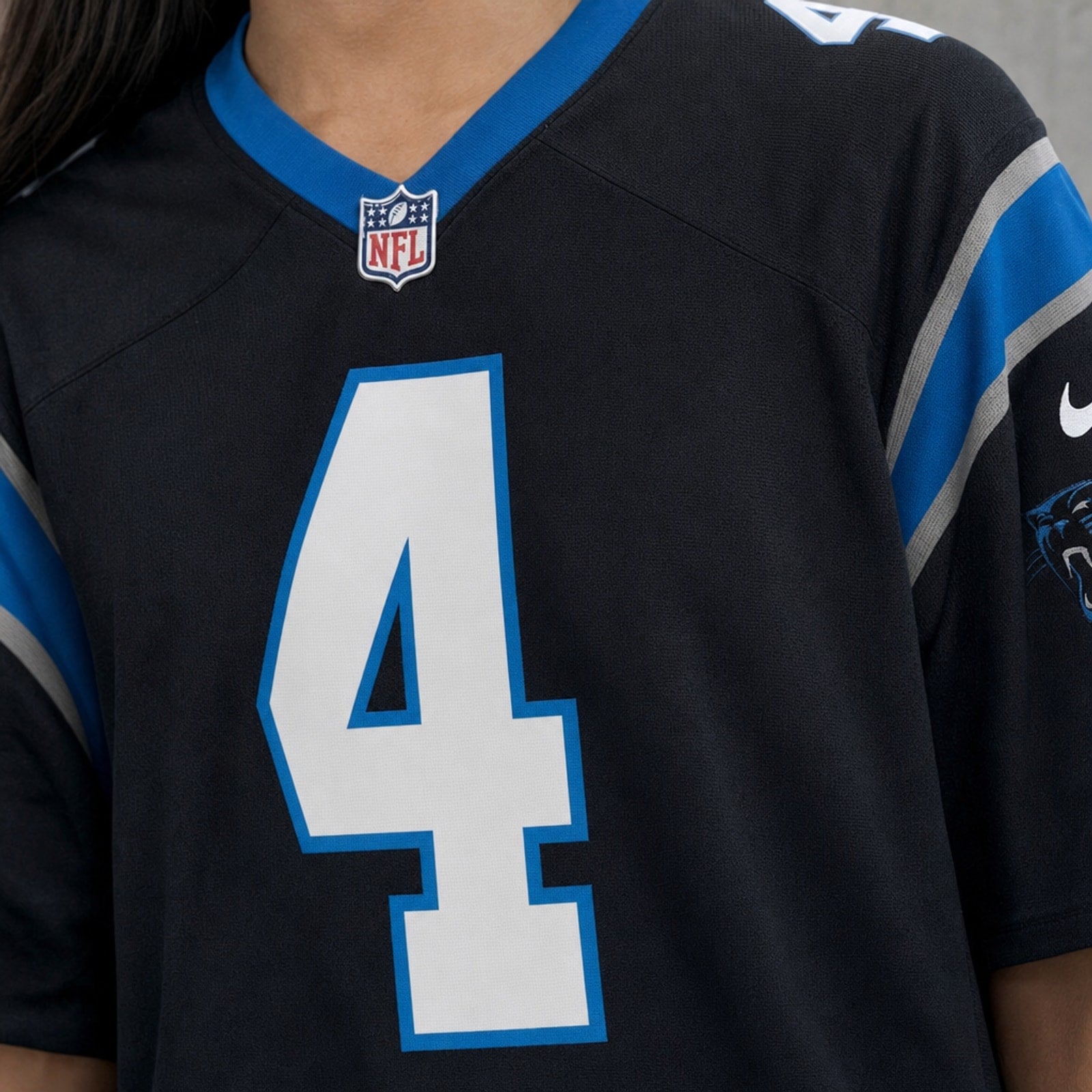 Carolina Panthers Tetairoa McMillan Black Game Jersey - 4