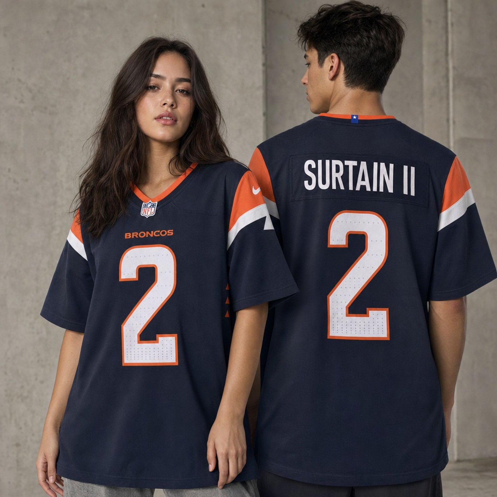 Denver Broncos Patrick Surtain II Navy Game Jersey - 2