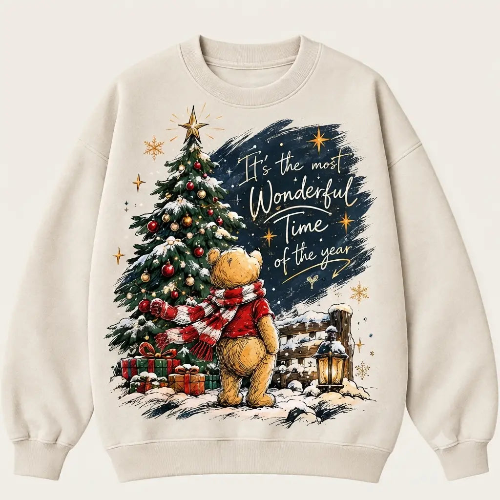 It's The Most Wonderful Time Of The Year Pooh Christmas Sweater – Funny Holiday Sweatshirt