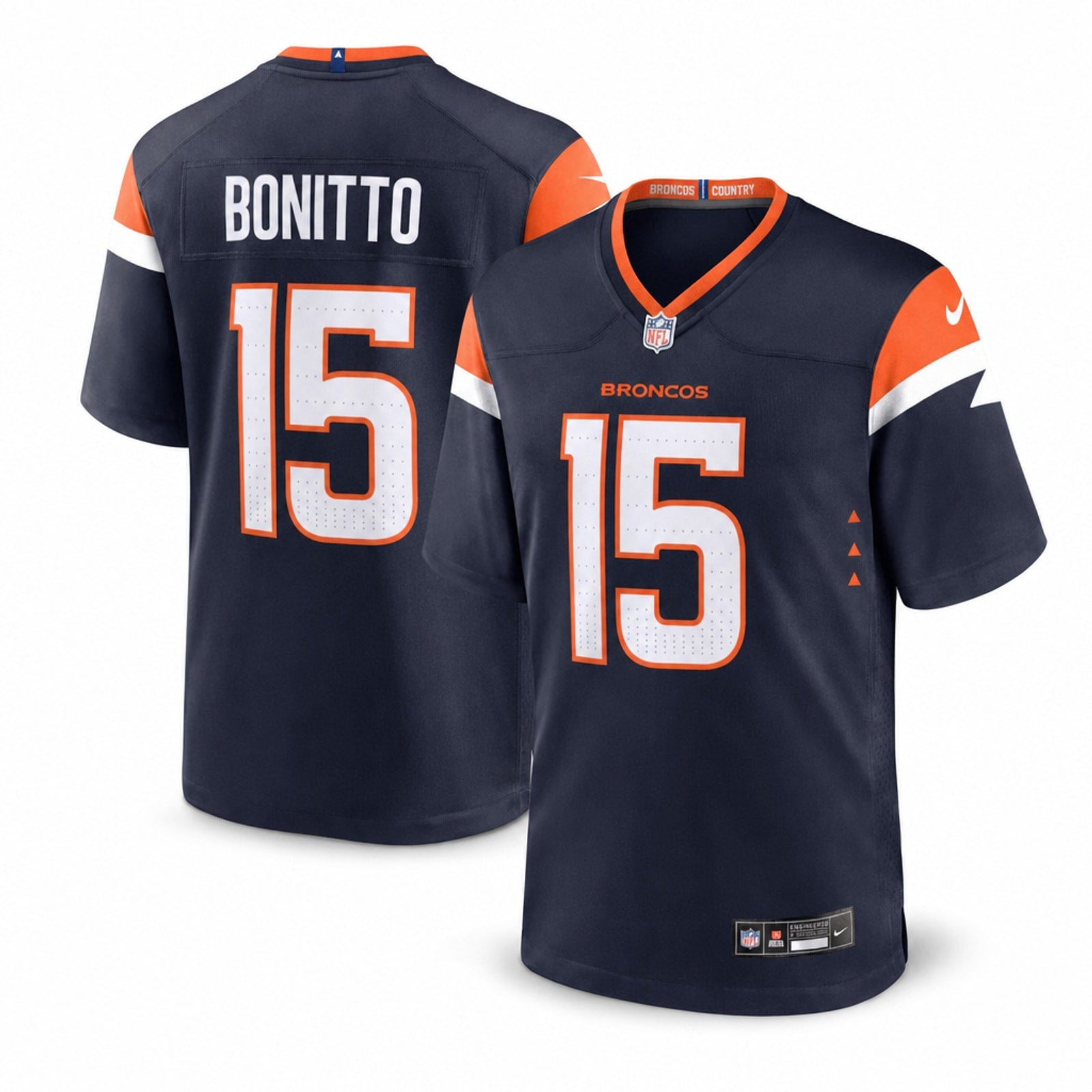 Denver Broncos Nik Bonitto Navy Game Jersey - 1