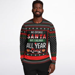 All Year Long Delivery Christmas Sweater – Funny Ugly Holiday Sweatshirt