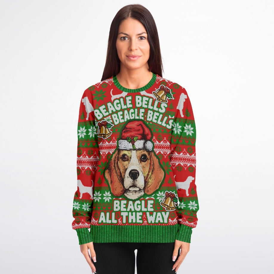 Beagle Bells Christmas Sweater – Funny Ugly Holiday Sweatshirt