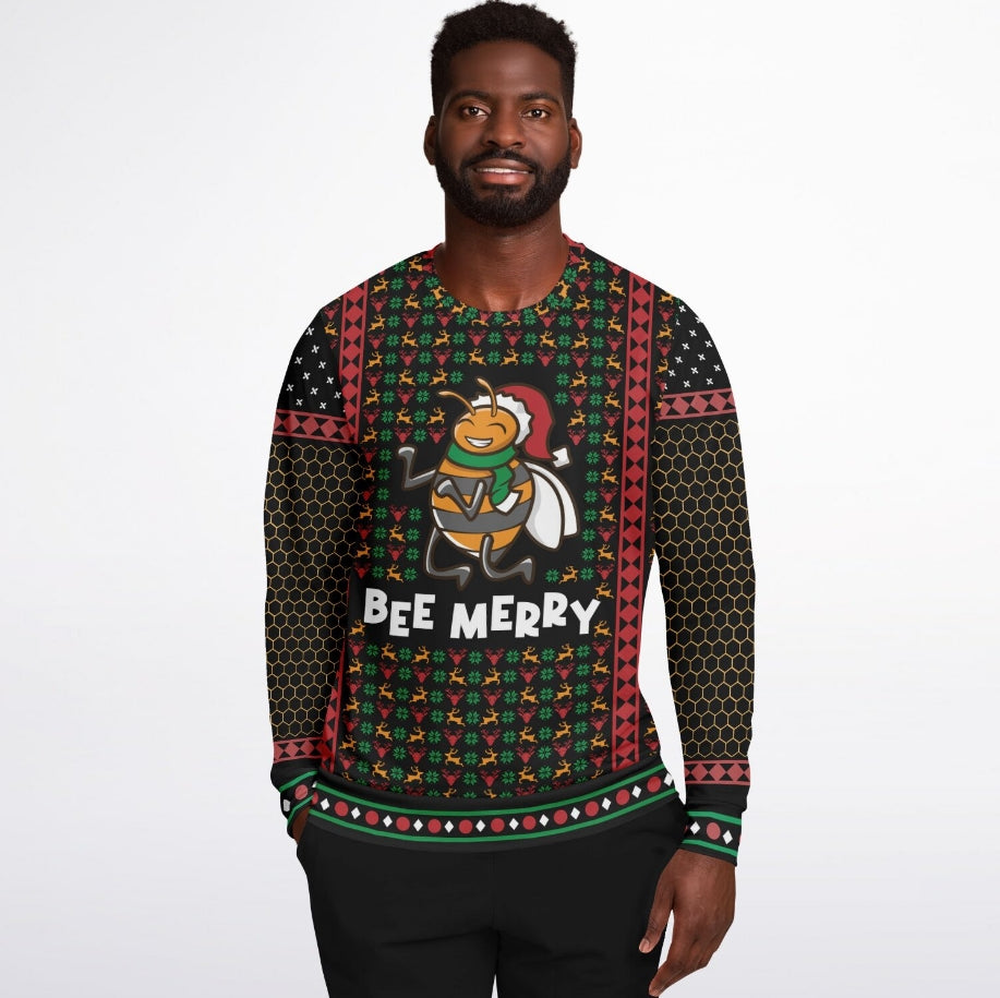 Bee Merry Christmas Sweater – Funny Ugly Holiday Sweatshirt