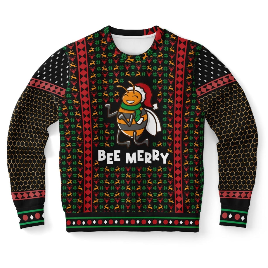 Bee Merry Christmas Sweater – Funny Ugly Holiday Sweatshirt