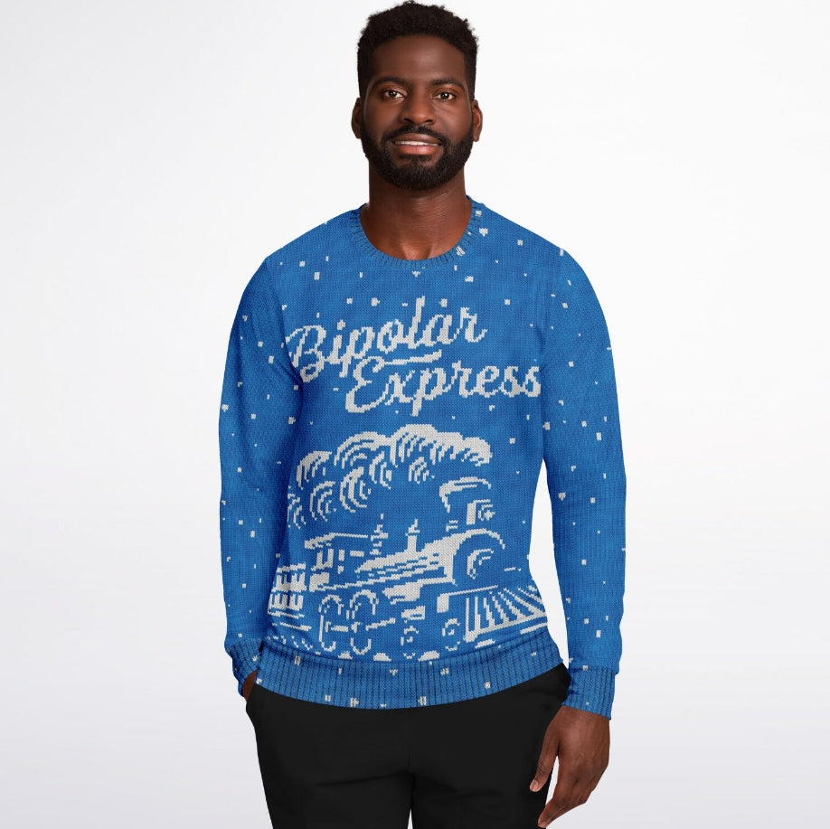Bipolar Express Christmas Sweater – Funny Ugly Holiday Sweatshirt