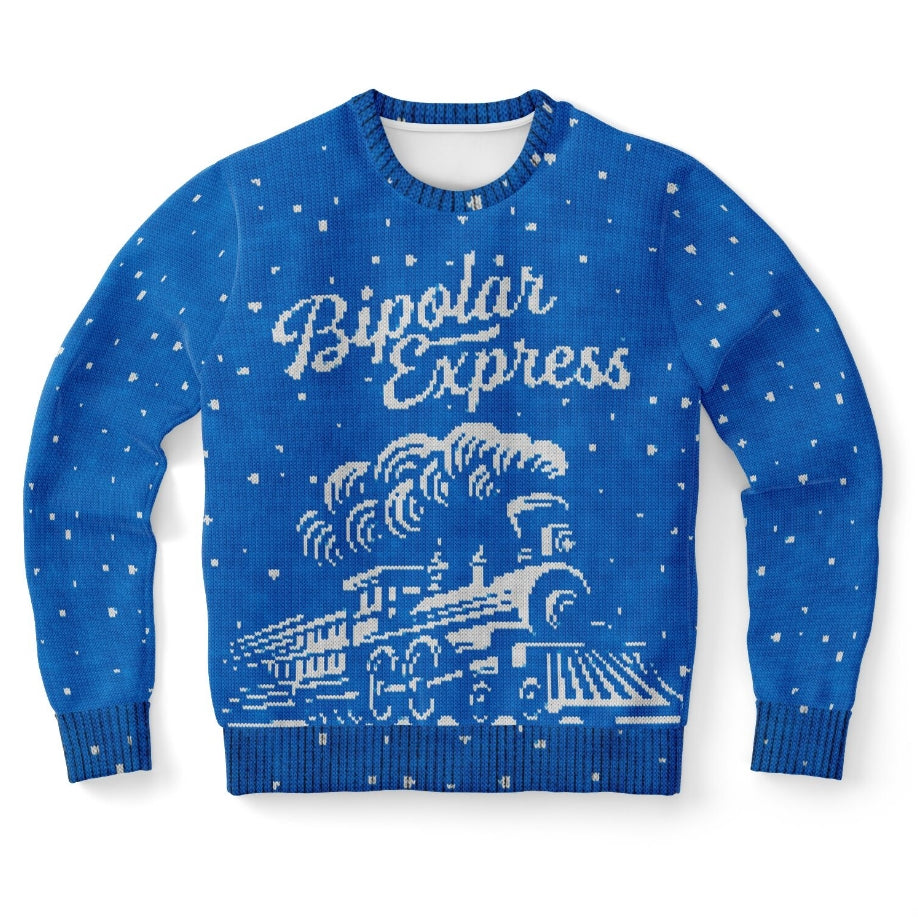 Bipolar Express Christmas Sweater – Funny Ugly Holiday Sweatshirt