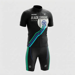 Black Current Personalized Men’s Cycling Jersey Set – Custom Name & Number