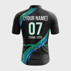 Black Current Personalized Men’s Cycling Jersey Set – Custom Name & Number