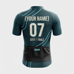 Blue Trail Personalized Men’s Cycling Jersey Set – Custom Name & Number