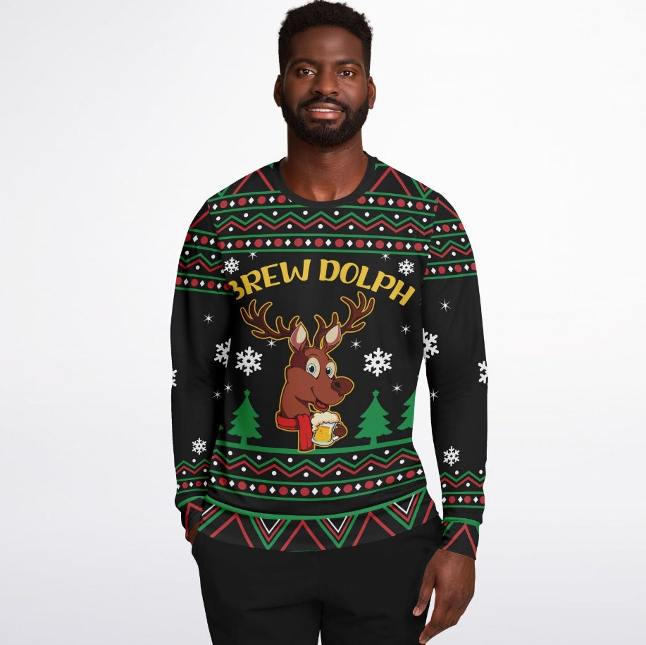 Brewdolph Christmas Sweater – Funny Ugly Holiday Sweatshirt