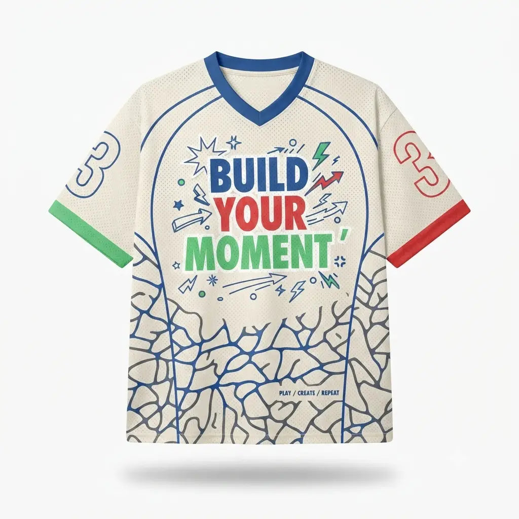 Build Your Moment Mesh Jersey Inspired by Air Jordan 3 Chalk & Track Red Jersey