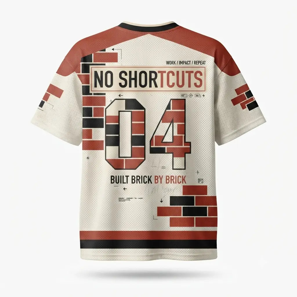 Built BBB Mesh Football Jersey Inspired by Nigel Sylvester x Air Jordan 4 Retro Brick After Brick Jersey