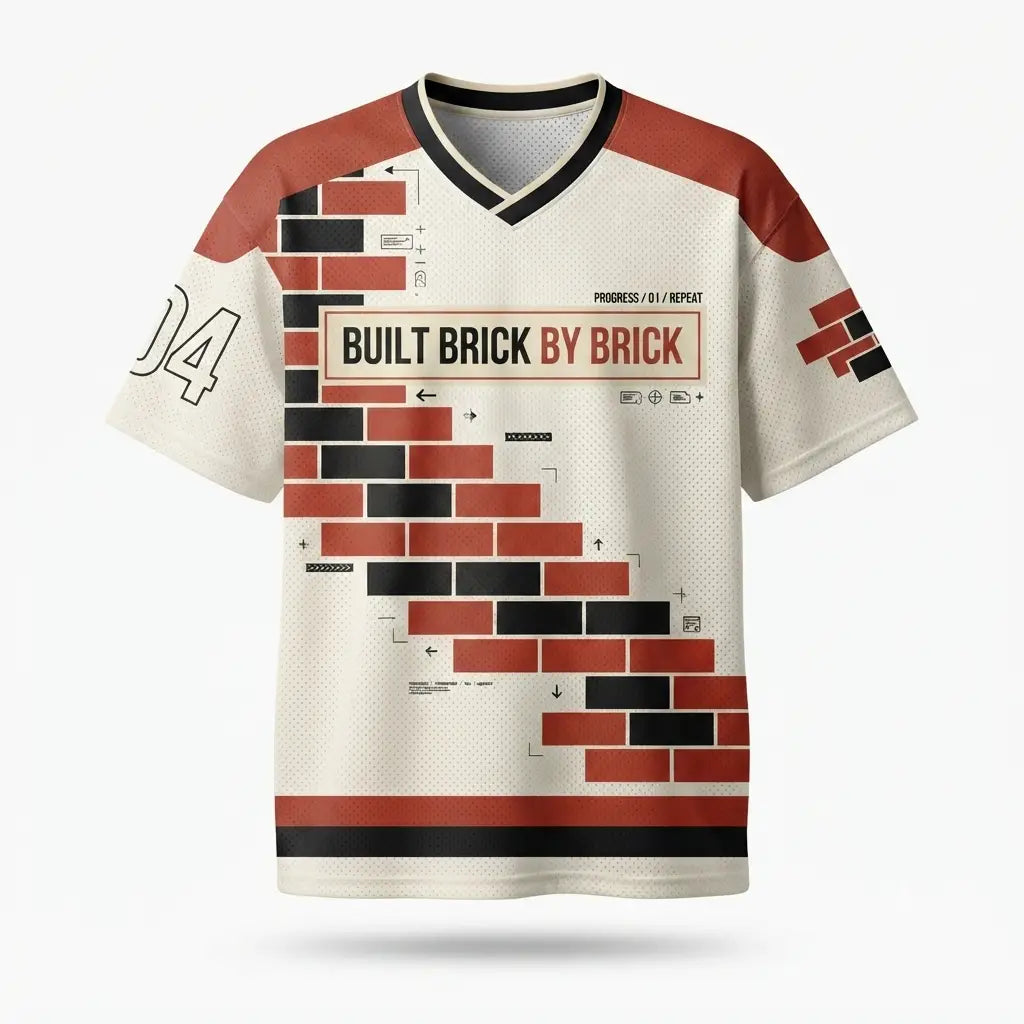 Built BBB Mesh Football Jersey Inspired by Nigel Sylvester x Air Jordan 4 Retro Brick After Brick Jersey