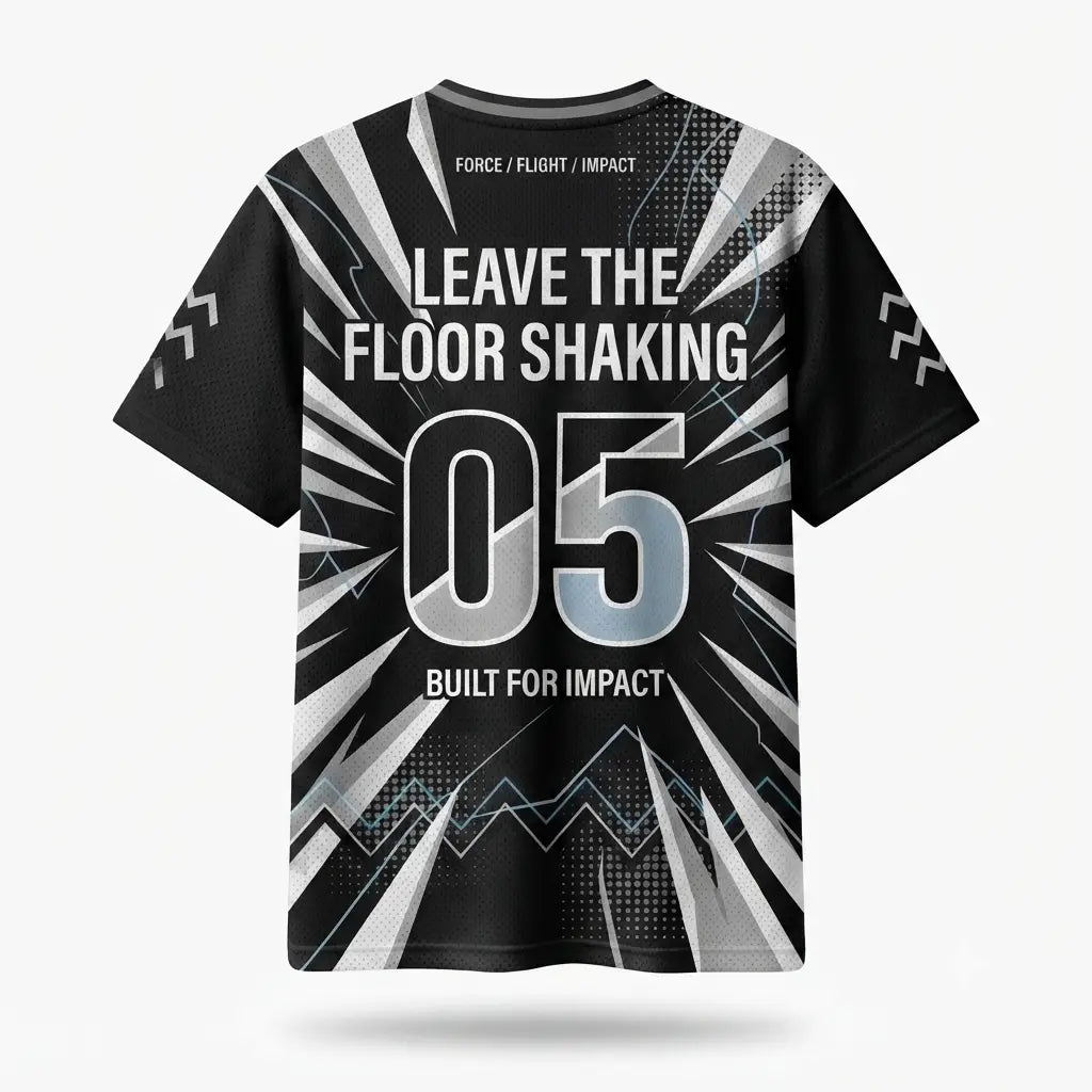 Built For Impact Mesh Football Jersey Inspired by Air Jordan 5 Black Metallic Reimagined Jersey