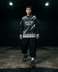 Built For Impact Mesh Football Jersey Inspired by Air Jordan 5 Black Metallic Reimagined Jersey
