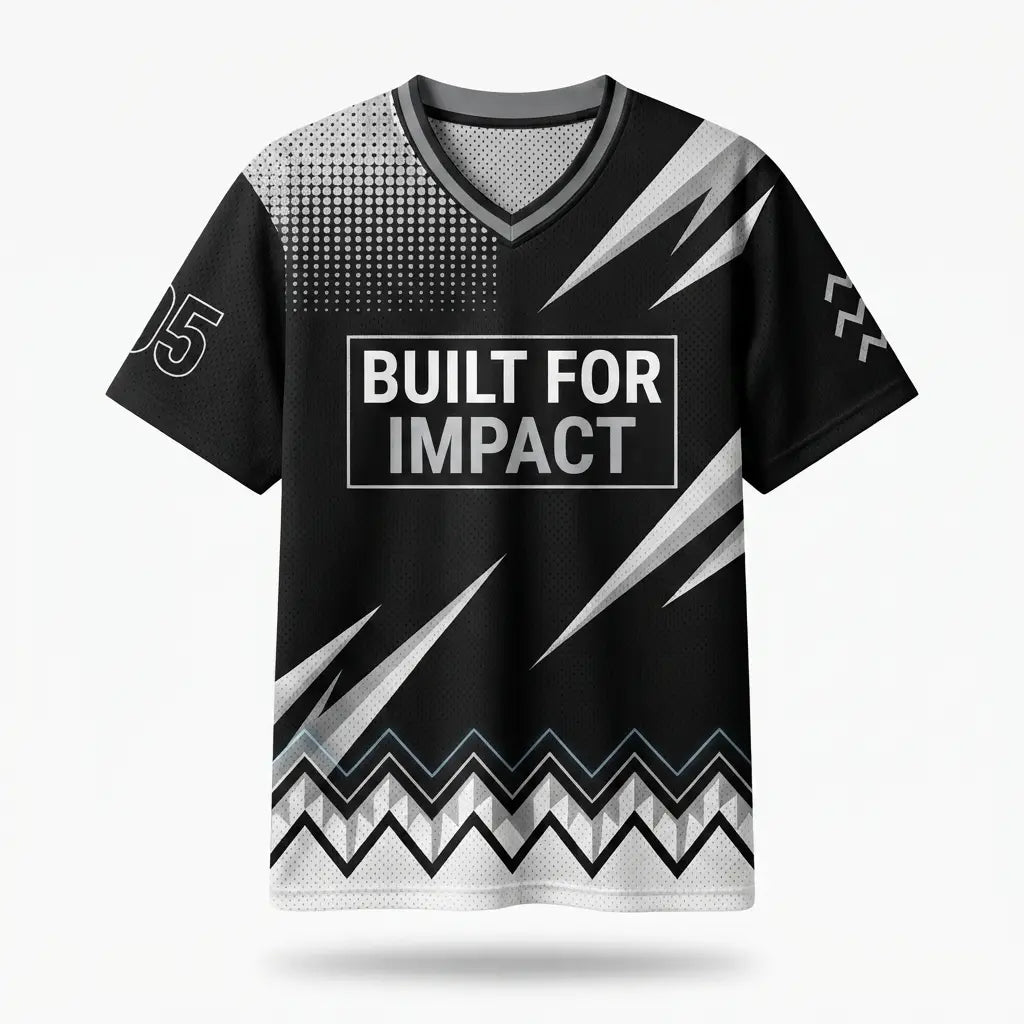 Built For Impact Mesh Football Jersey Inspired by Air Jordan 5 Black Metallic Reimagined Jersey